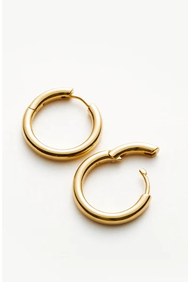 Classic Tunnel Small Hoop Earrings Vermeil Gold