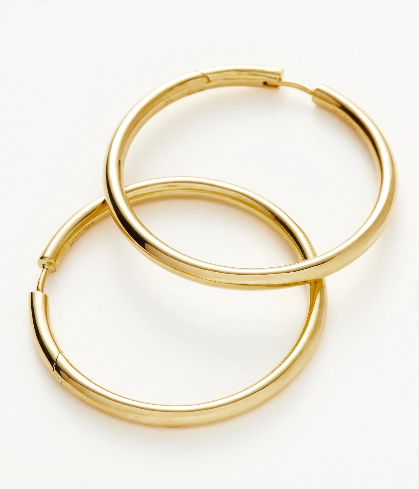 Classic Tunnel Oversized Hoop Earrings Gold Plated