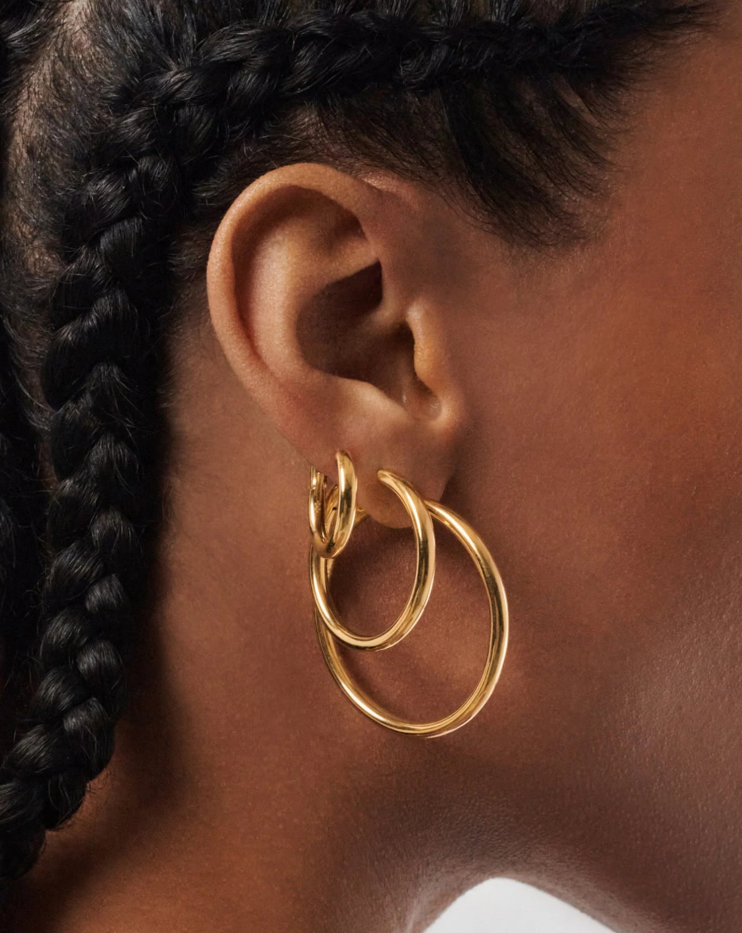 Classic Tunnel Oversized Hoop Earrings Gold Plated