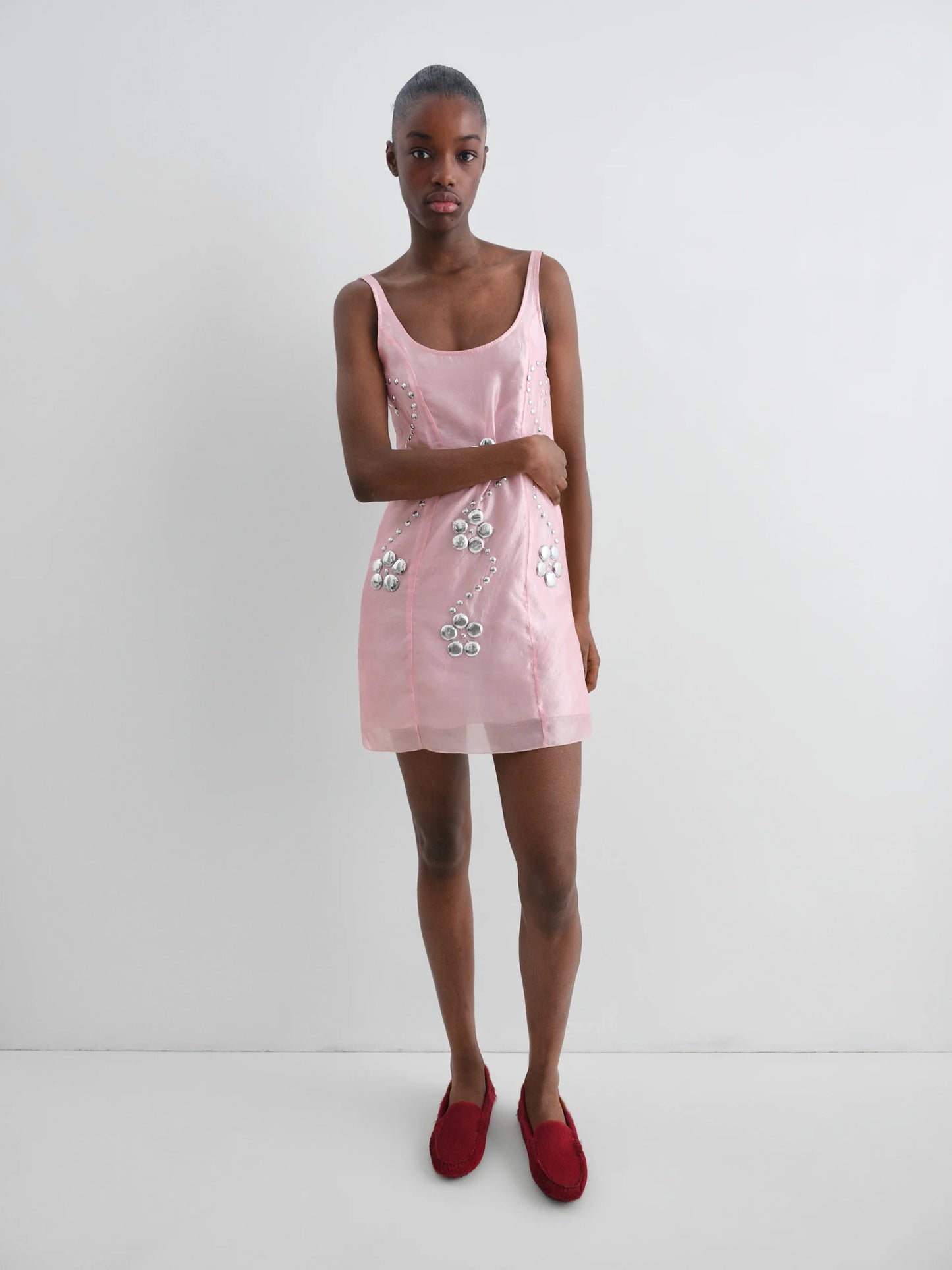 Claude Studs Mini Dress Pink