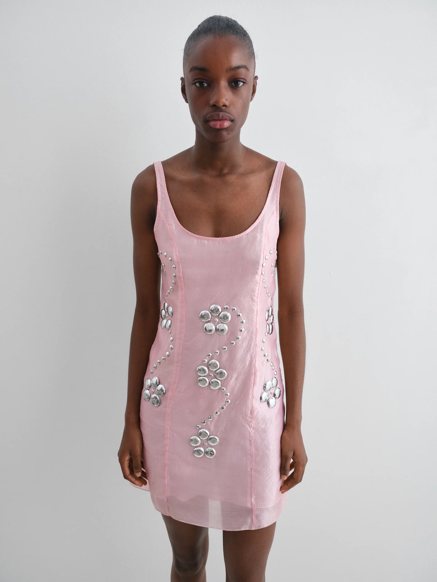 Claude Studs Mini Dress Pink
