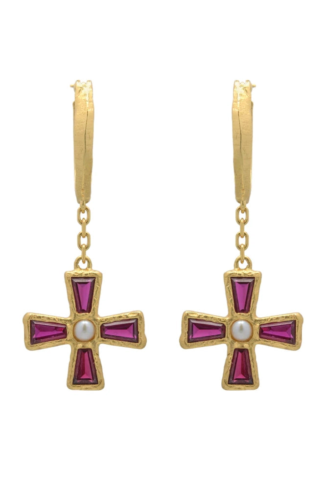 Maria Earrings in Magenta Zircon