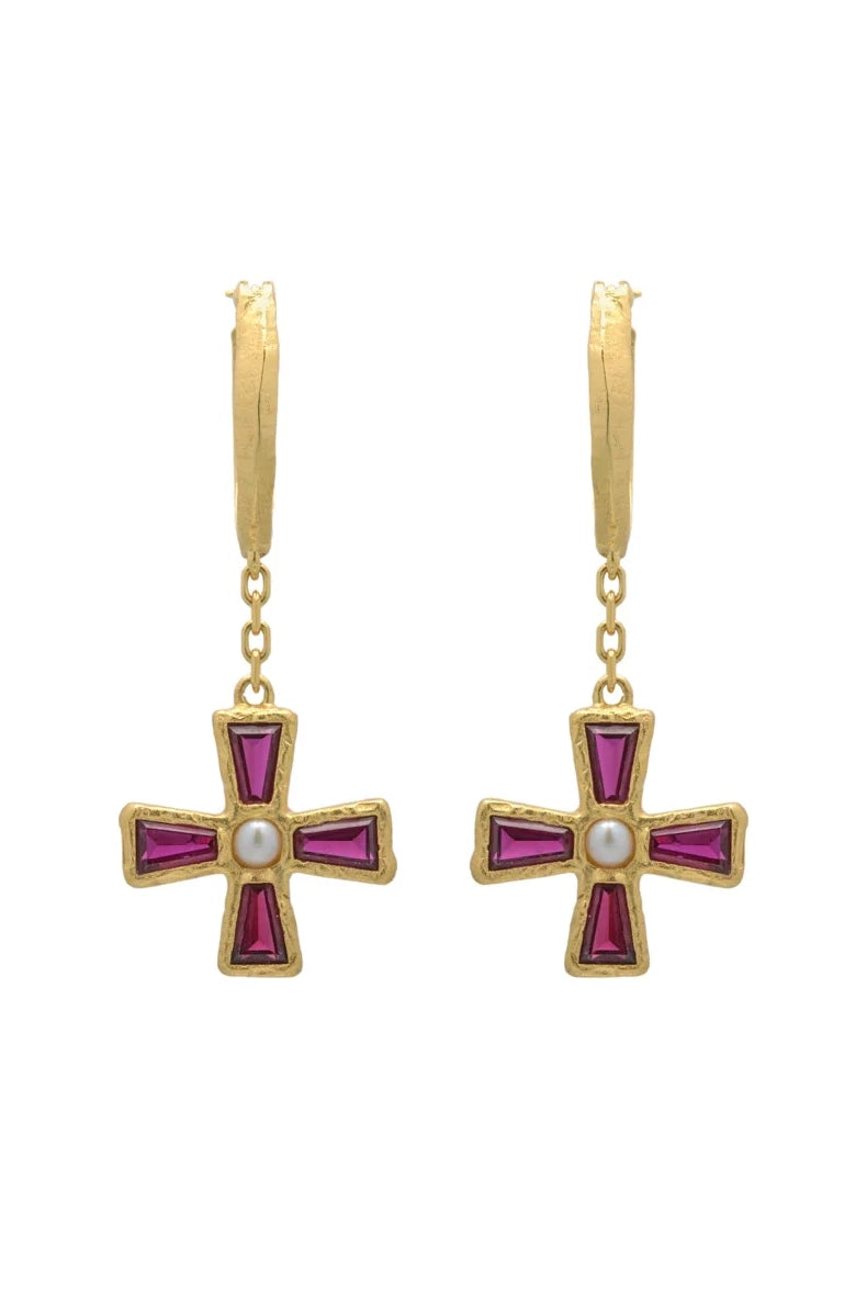 Maria Earrings in Magenta Zircon