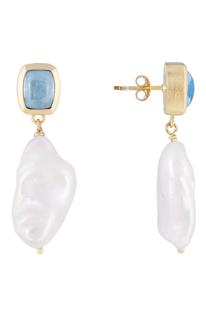 Blue Topaz Keshi Drops