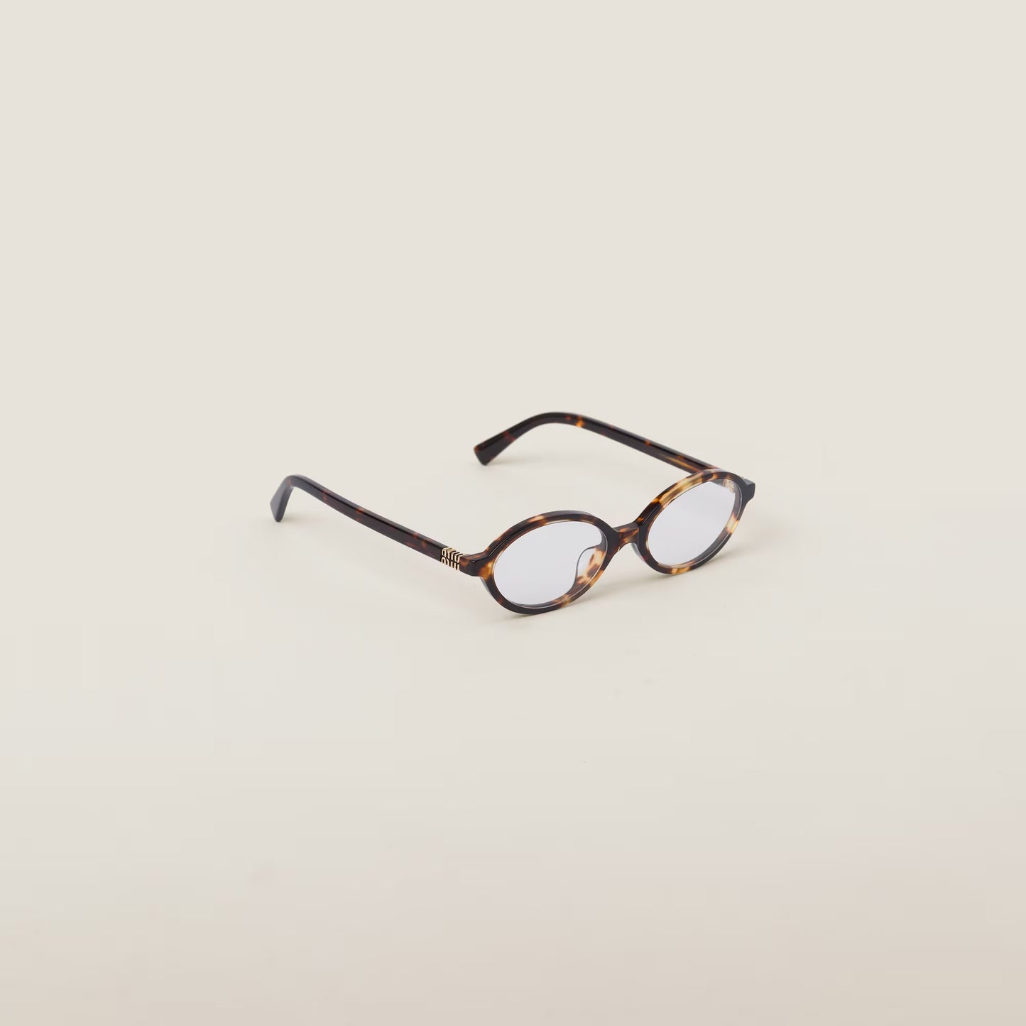 Miu Miu 0MU 04ZSF Oval Clear Glasses Havana