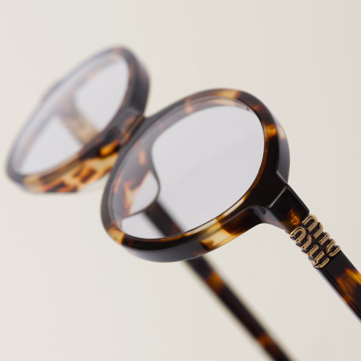 Miu Miu 0MU 04ZSF Oval Clear Glasses Havana