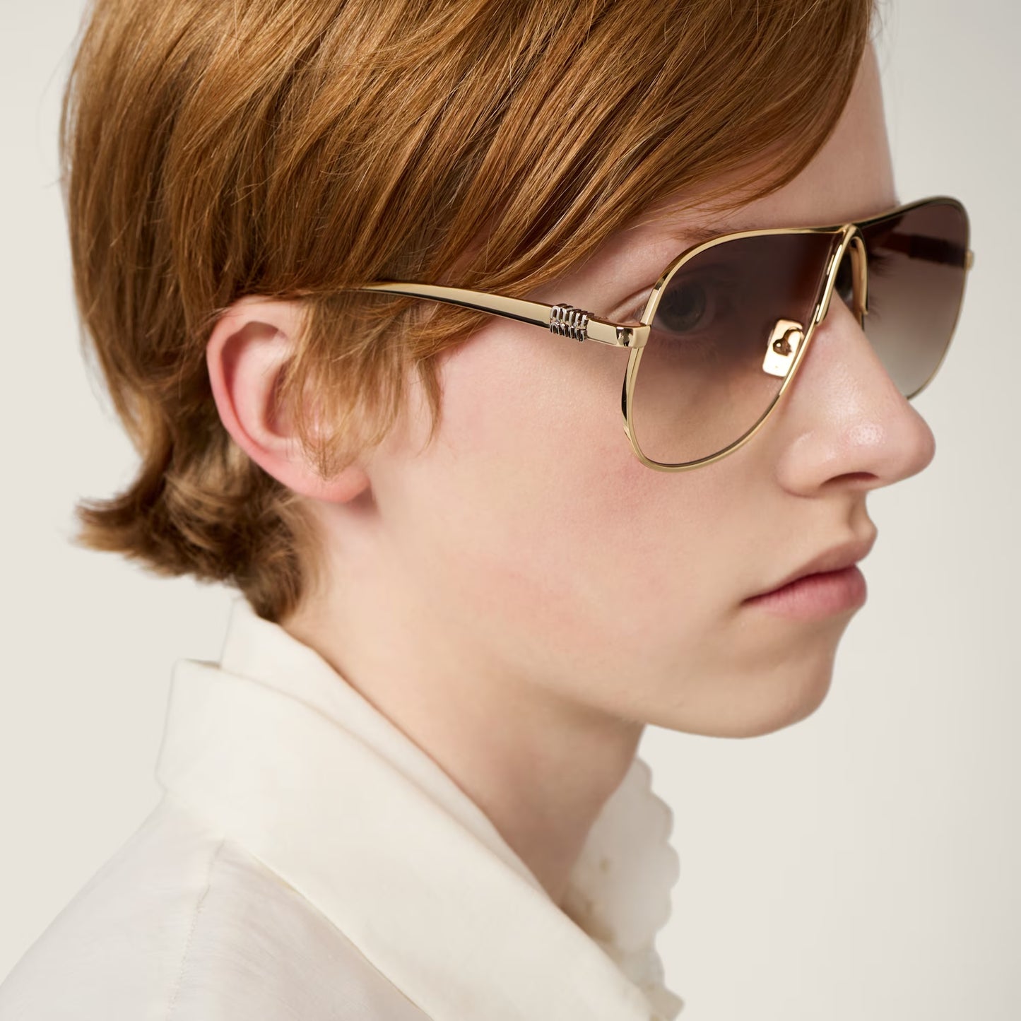 Miu Miu Ombre Sunglasses Coffee Silver Gradient 0MU A56S