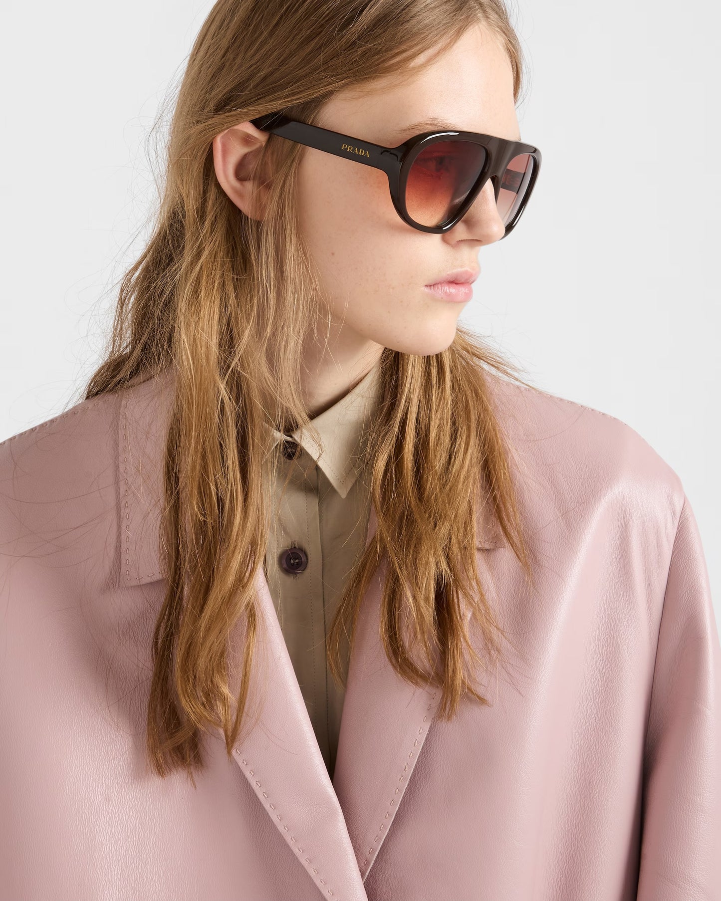 Prada Shadowplay Oversized Sunglasses 0PR C05S Cigar Brown