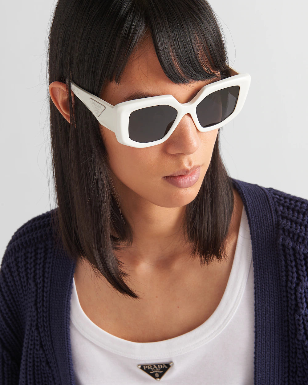 Prada Oversized Sunglasses White 0PR 14ZS