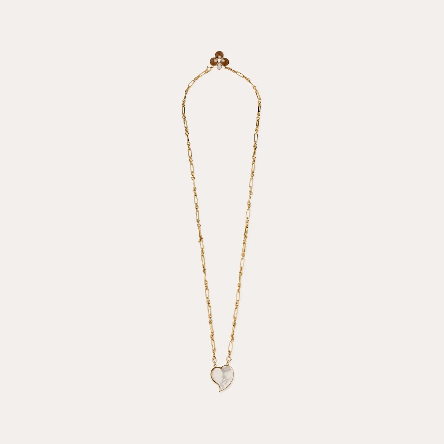 Gas Bijoux Mirage Scapular Necklace Wood White Mother of Pearl