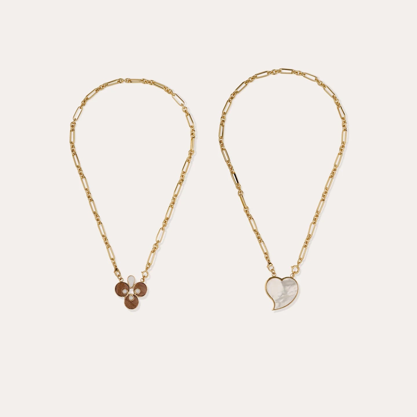 Gas Bijoux Mirage Scapular Necklace Wood White Mother of Pearl