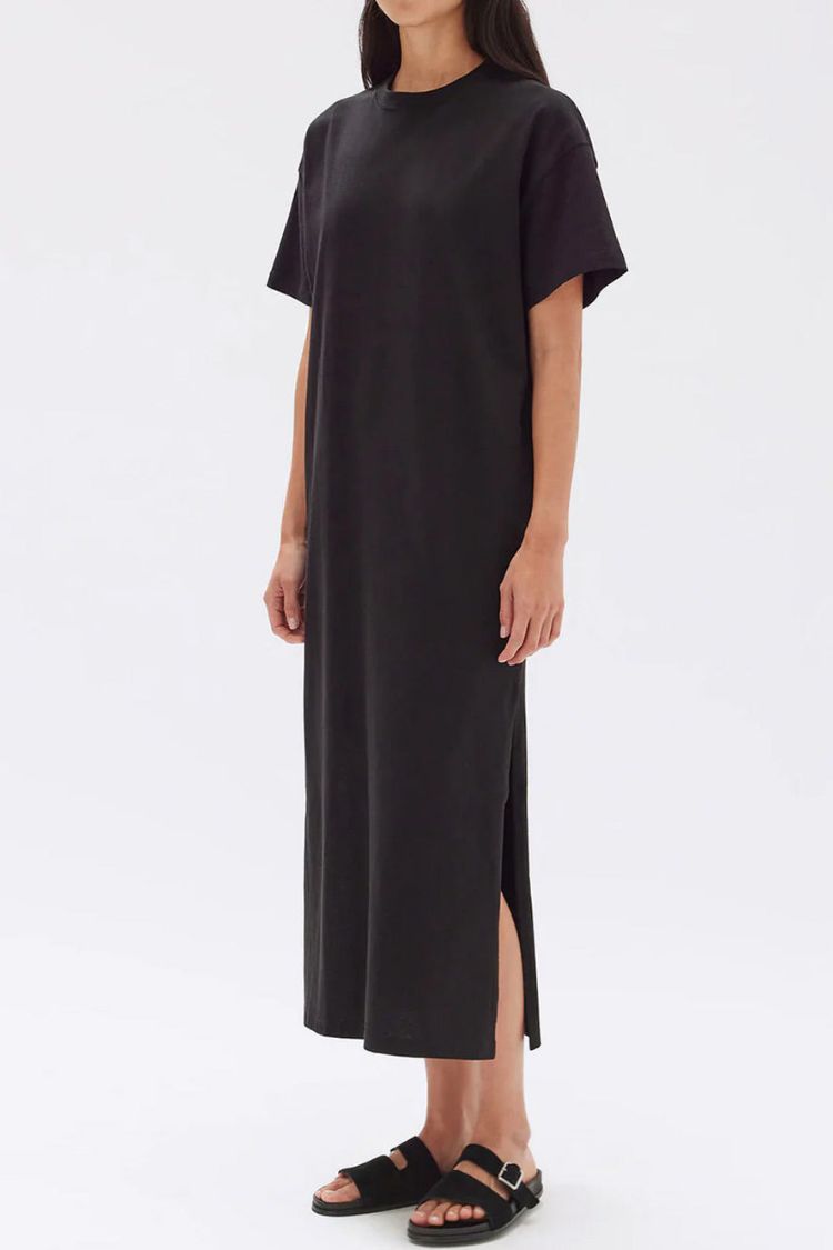 Portia Jersey Tee Dress Black