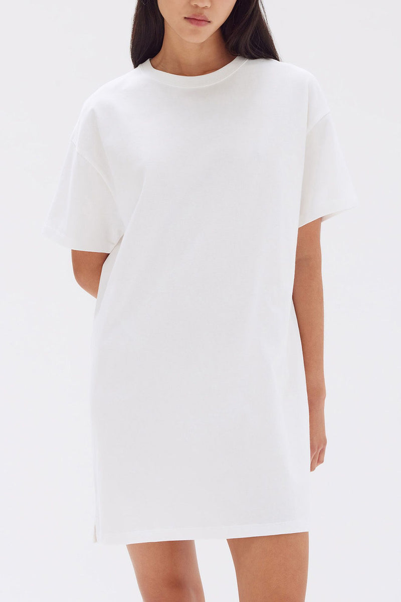 Portia Jersey Mini Tee Dress White