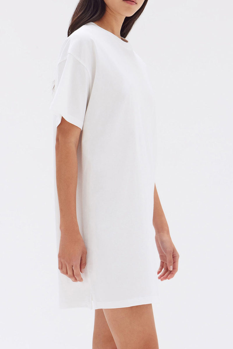 Portia Jersey Mini Tee Dress White