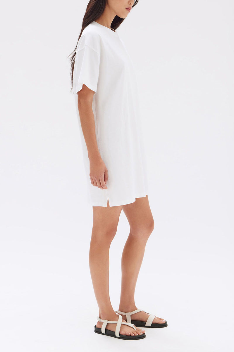 Portia Jersey Mini Tee Dress White