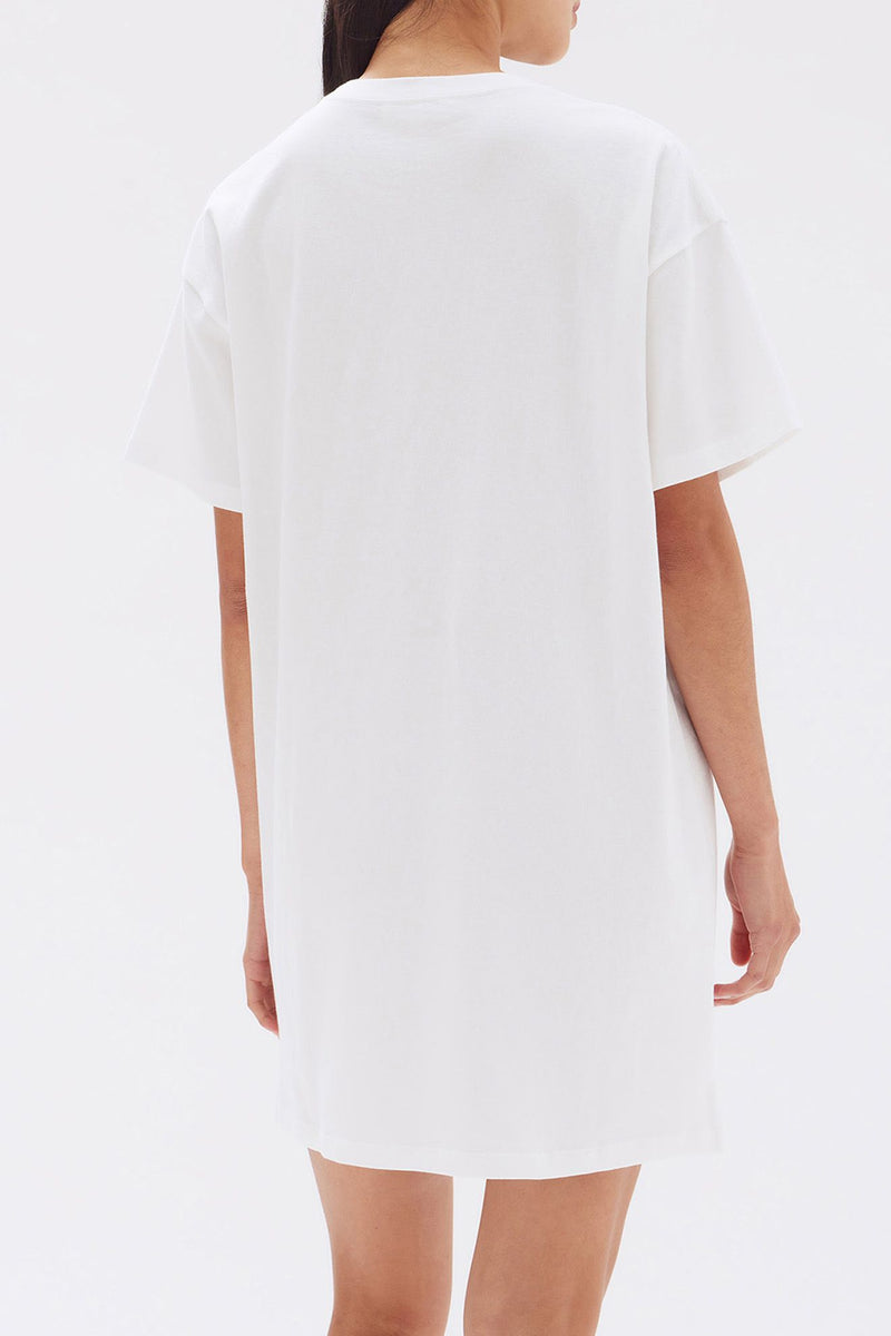 Portia Jersey Mini Tee Dress White