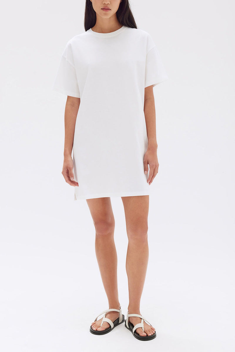 Portia Jersey Mini Tee Dress White