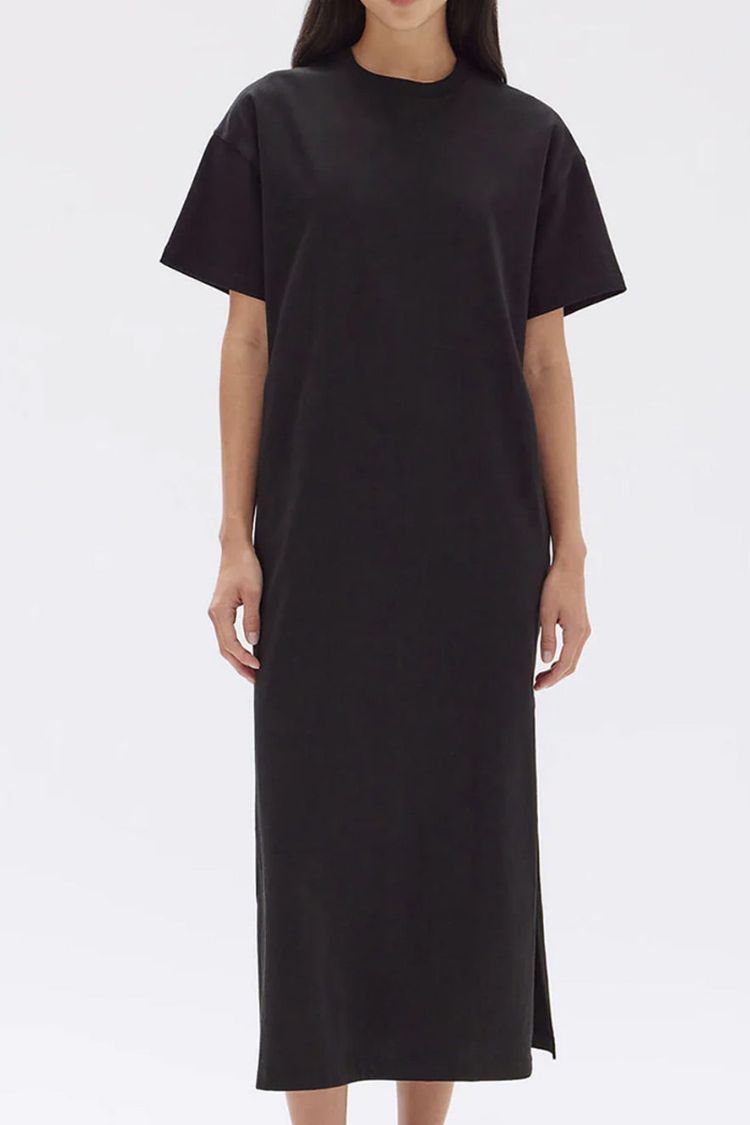 Portia Jersey Tee Dress Black