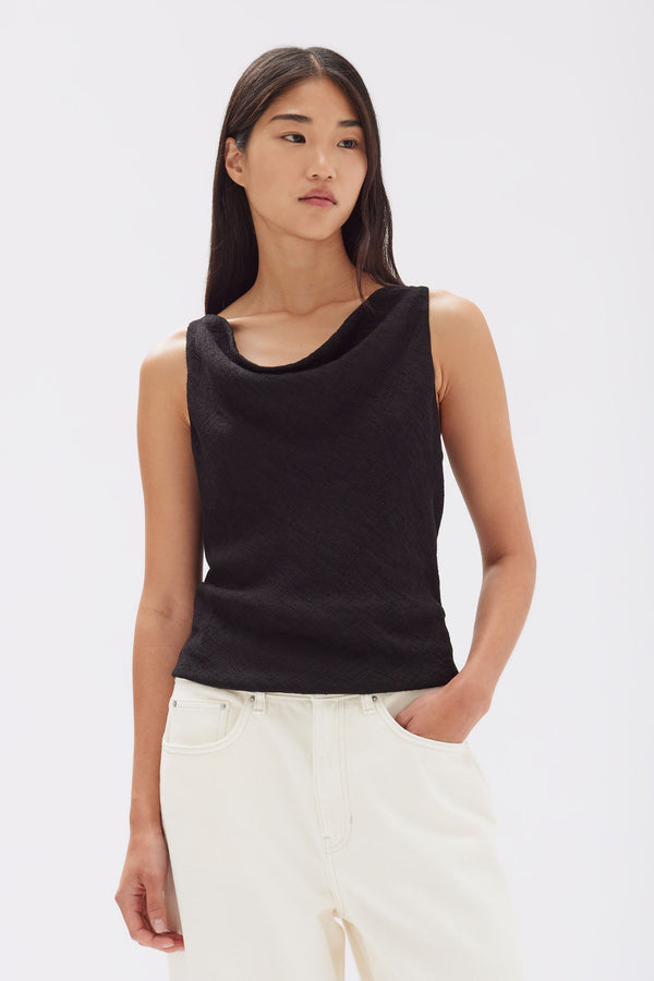 Reign Textured Top Black