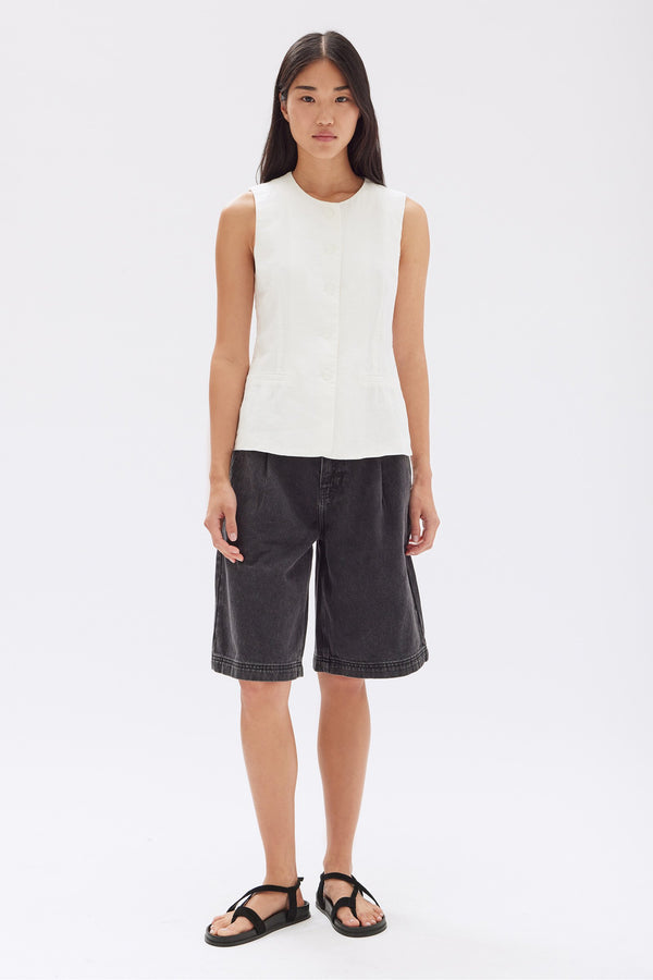 Calla Linen Top White