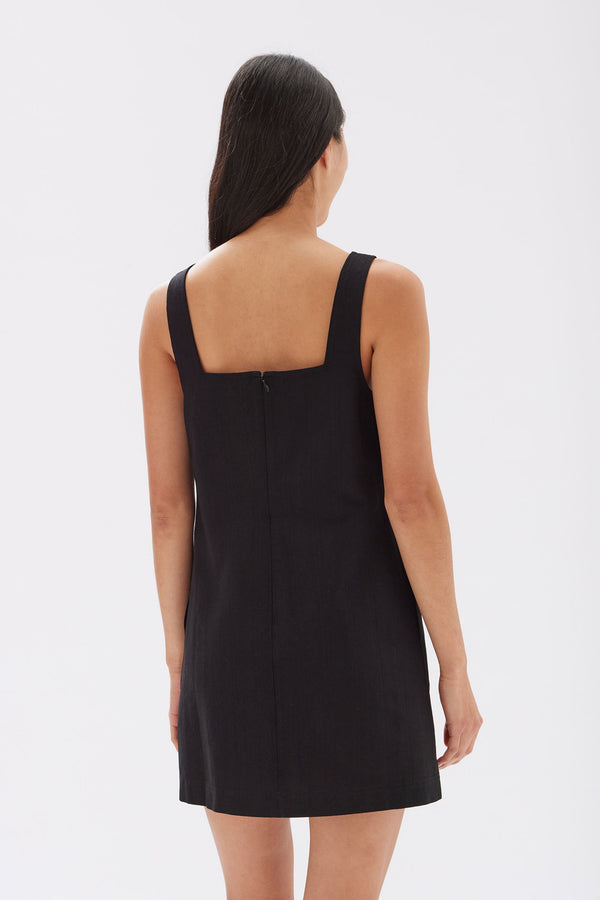 Alba Crepe Mini Dress Black