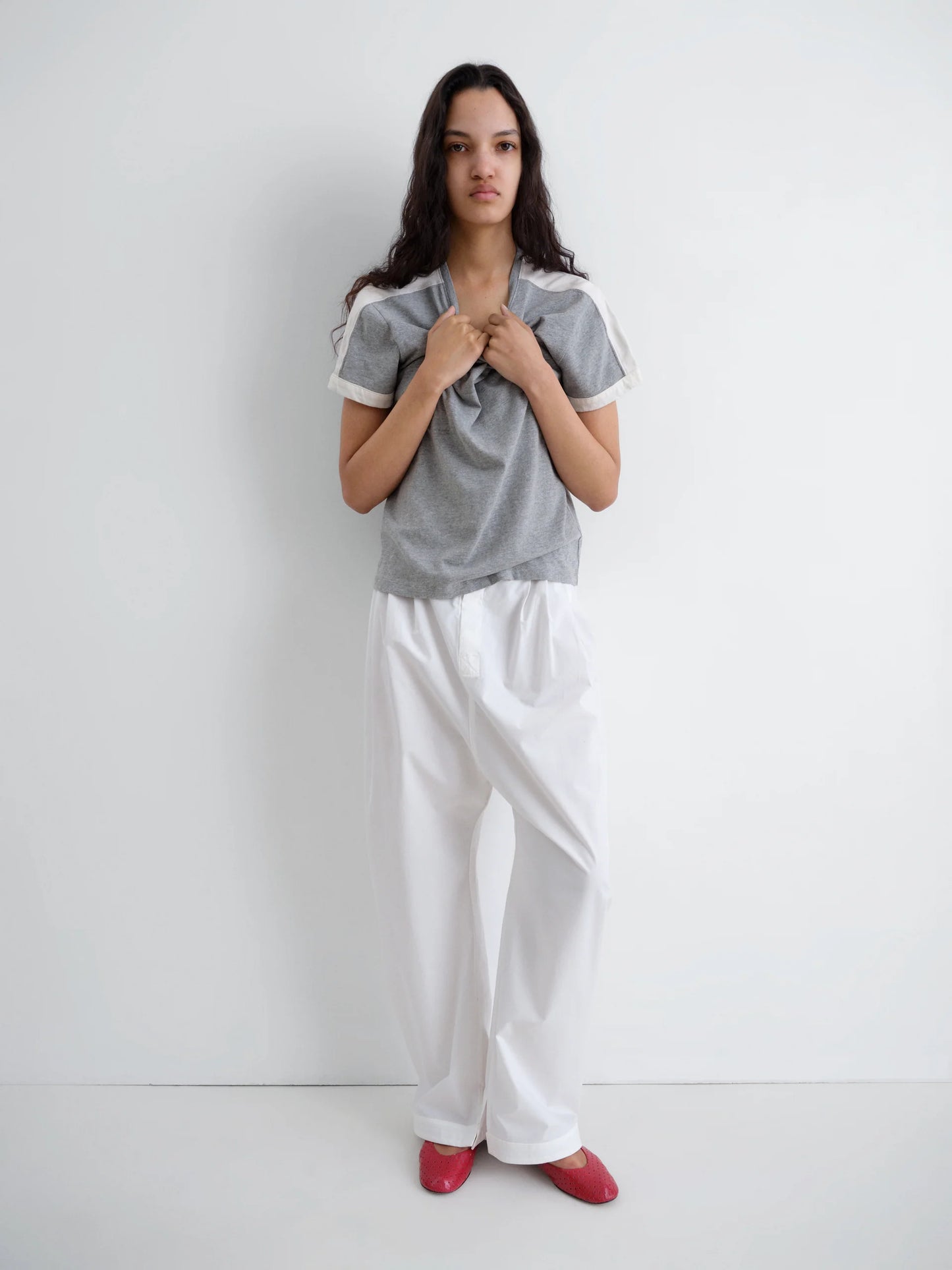 Diego Short Sleeve T Shirt Grey White