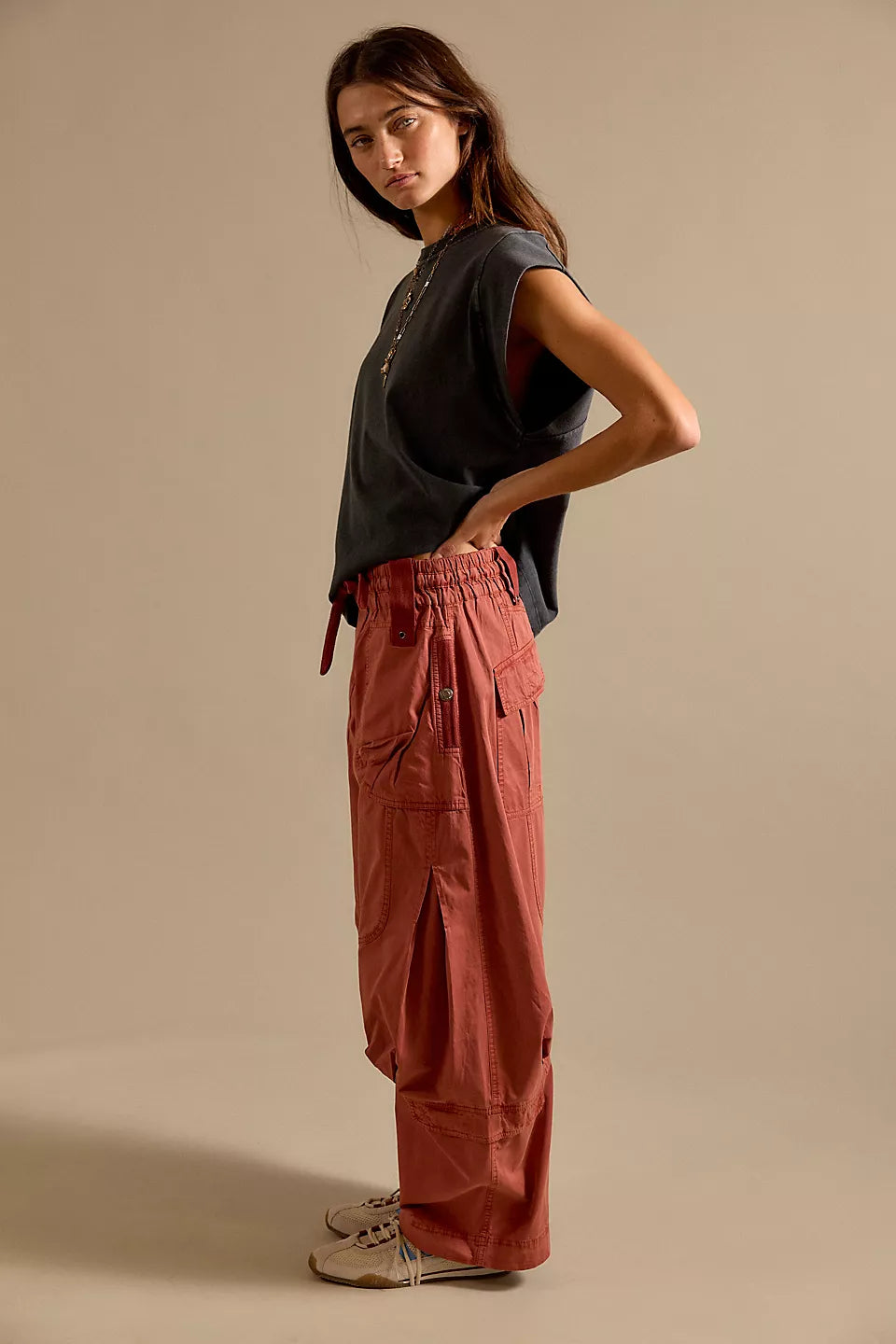 Onset Printed Pull On Cargo Pants Paper Lantern