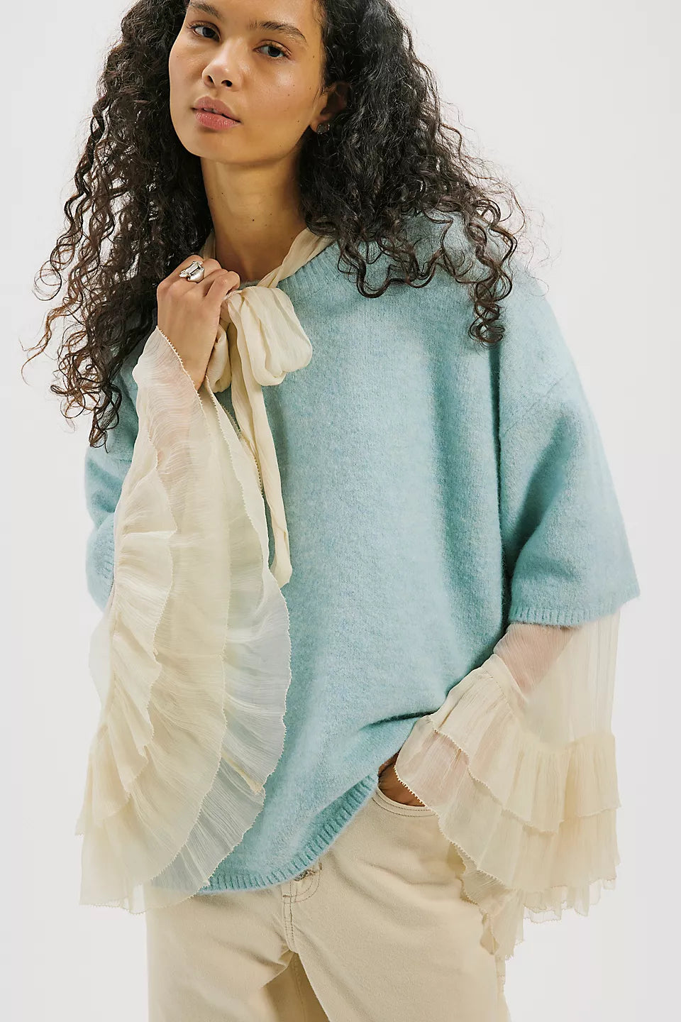 Margot SoftSpun Sweater Tee Angel Falls Melange