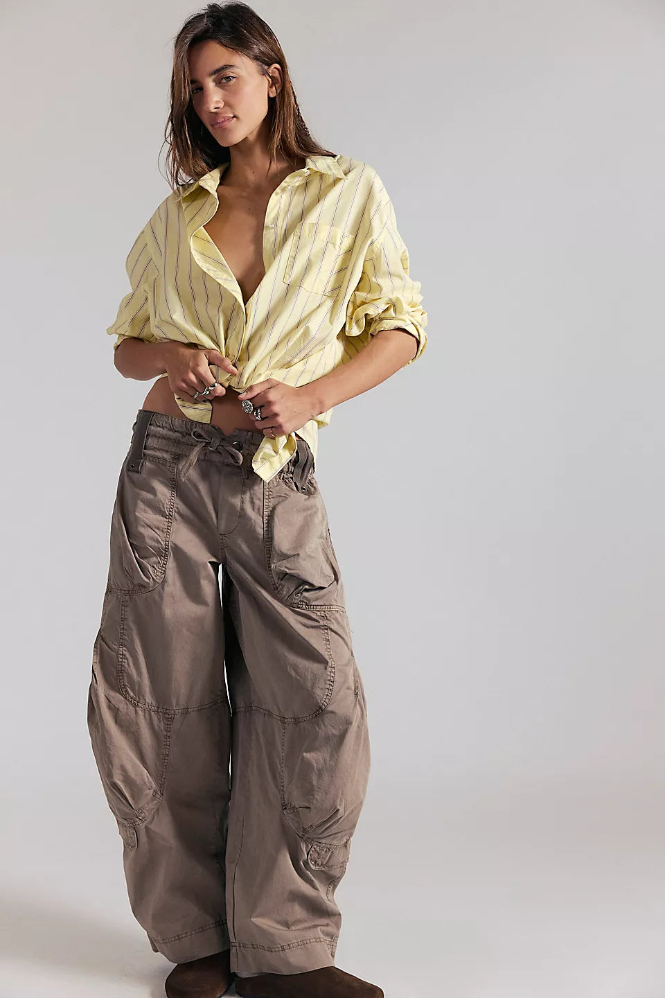 Onset Printed Pull On Cargo Pants Dusted Cocoa