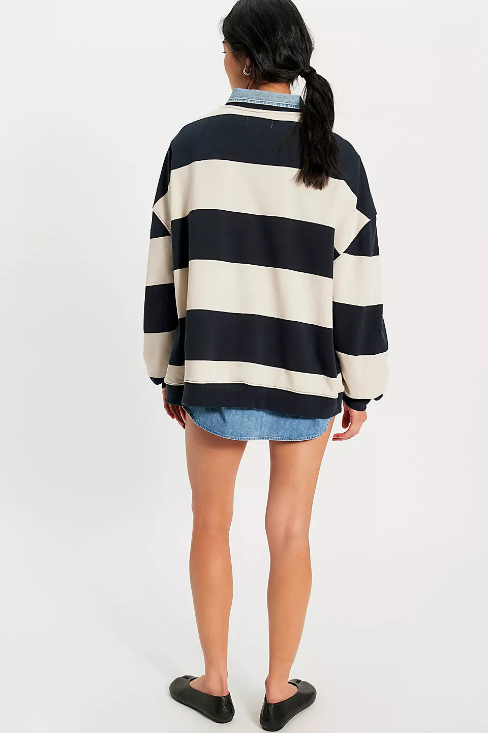 We The Free Classic Striped Oversized Crewneck