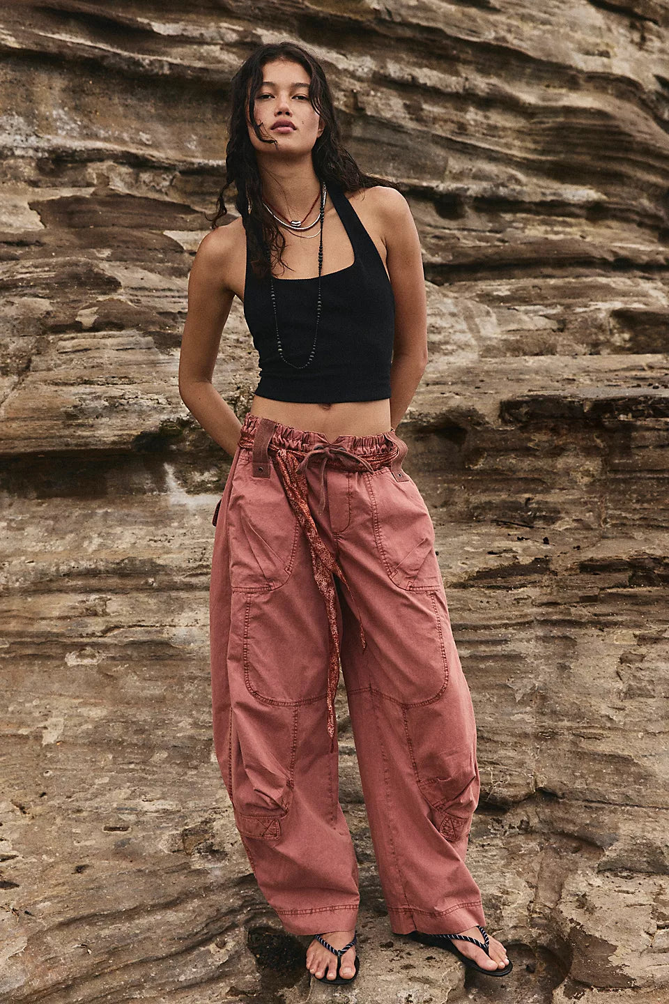 Onset Printed Pull On Cargo Pants Paper Lantern
