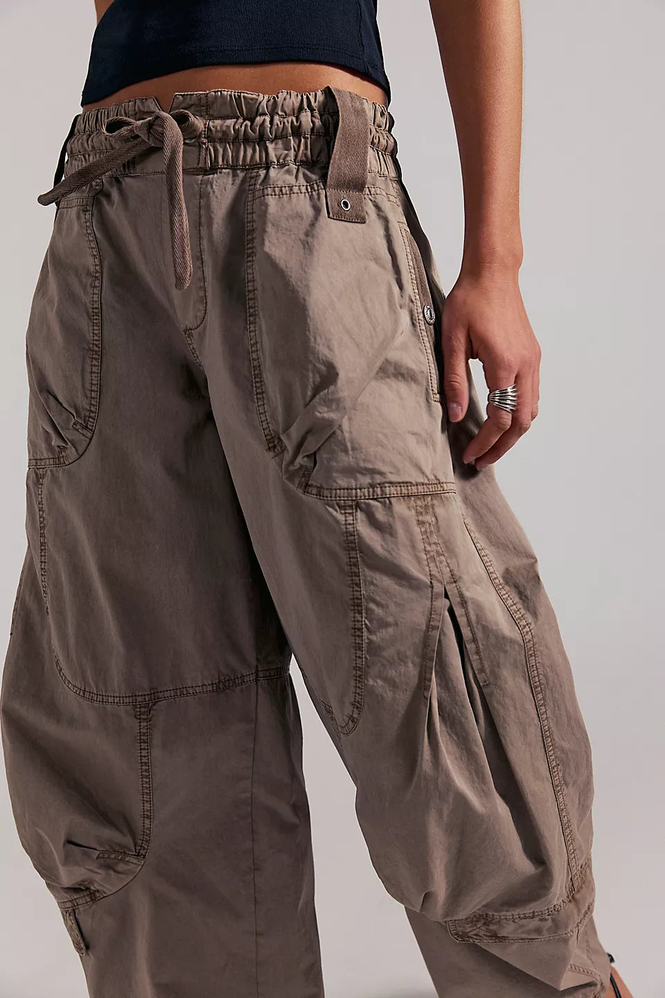 Onset Printed Pull On Cargo Pants Dusted Cocoa