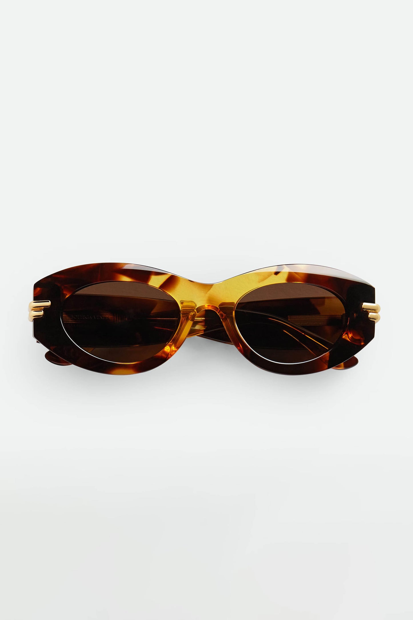 Bottega Veneta Mitre Oval Sunglasses Havana BV1322S002