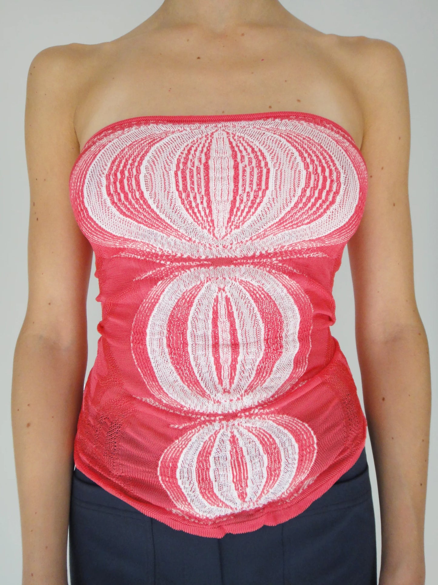Ete Bandeau Top Pink and White