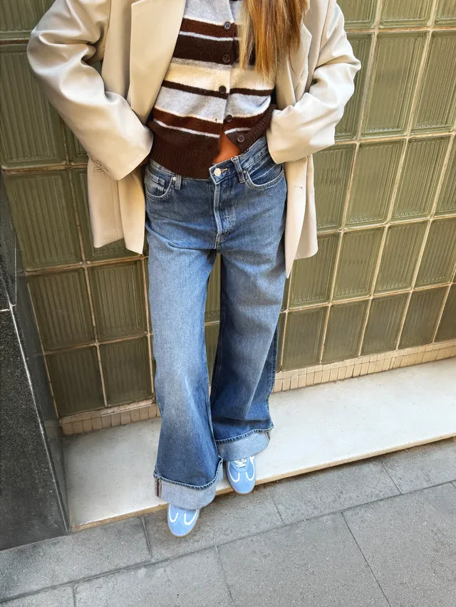 Tb 490 Rife Cornflower Blue Cream Leather Sneakers