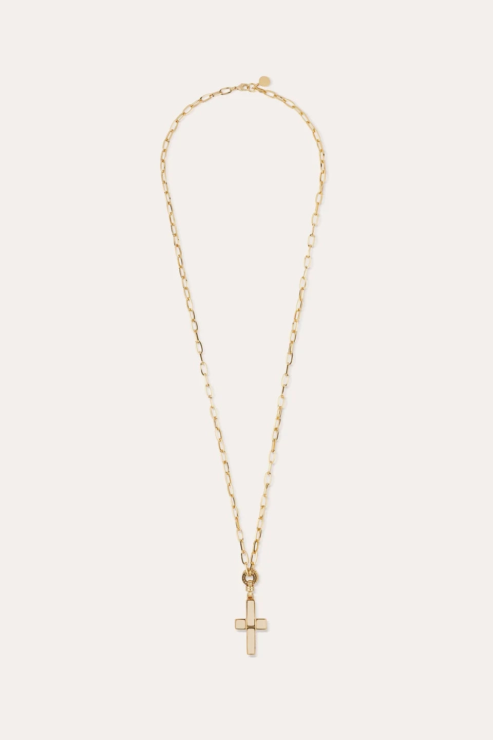 Gas Bijoux Cross Necklace small Ivory