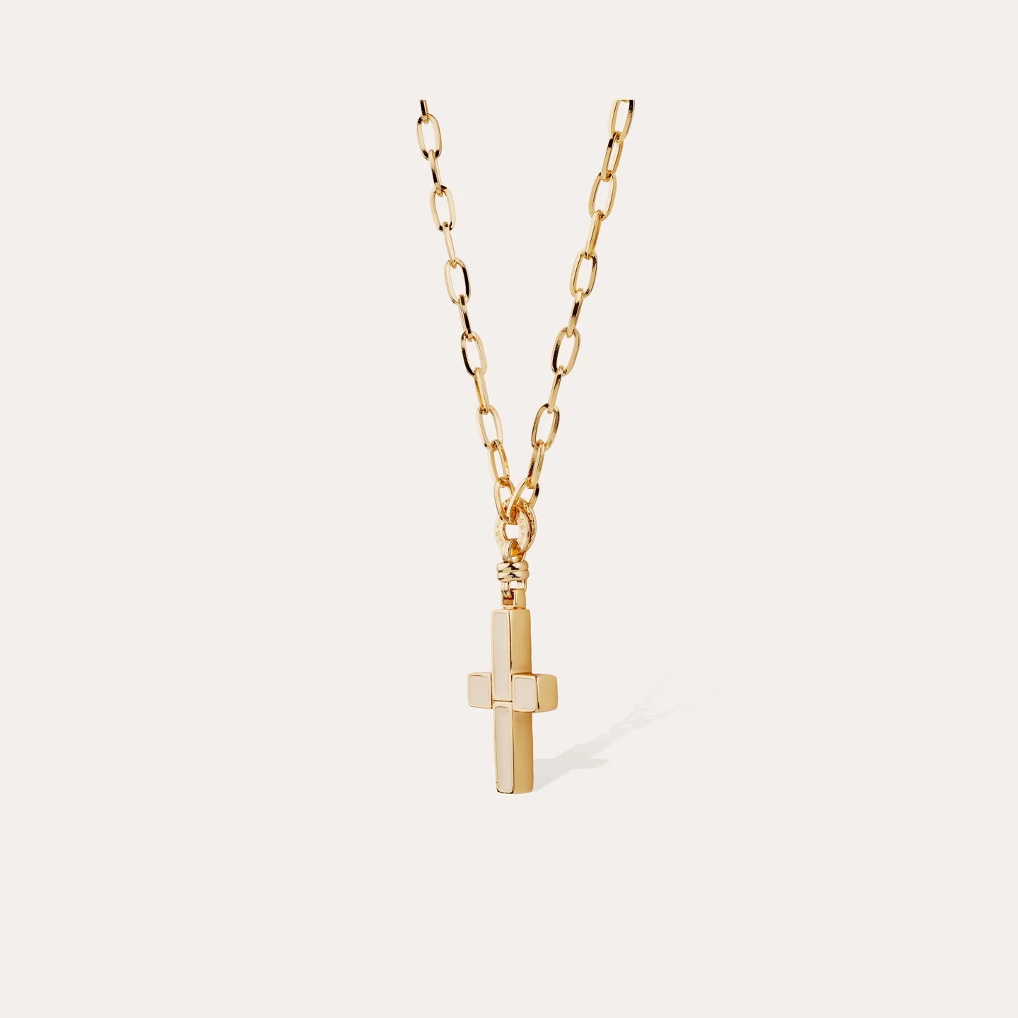 Gas Bijoux Cross Necklace small Ivory