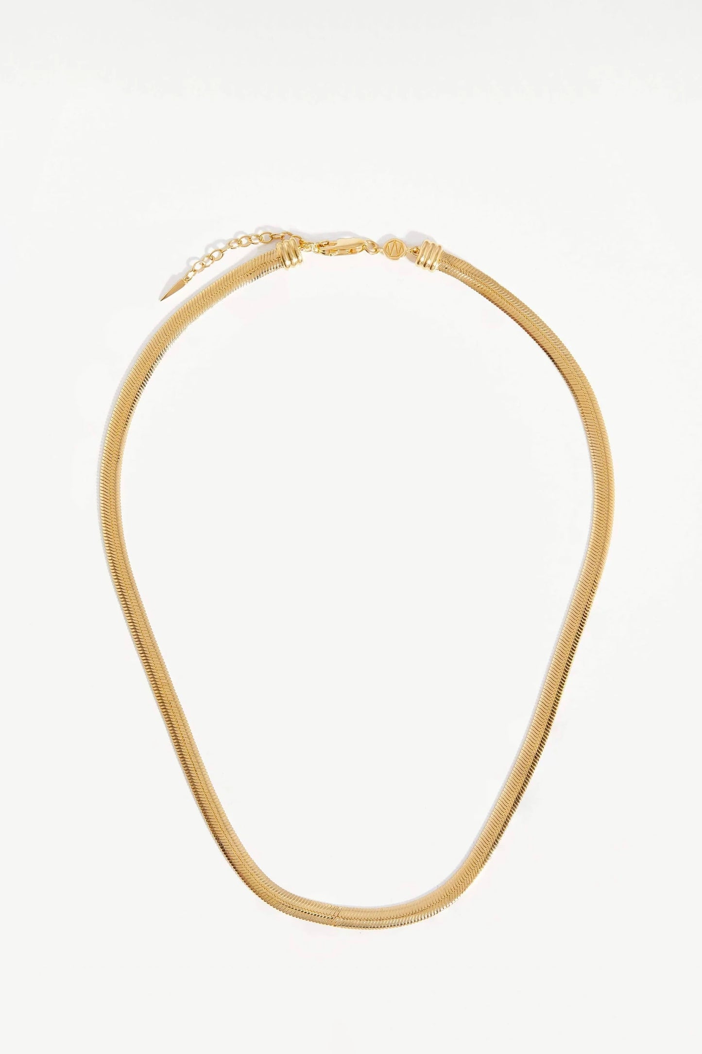Flat Snake Chain Necklace Vermeil Gold