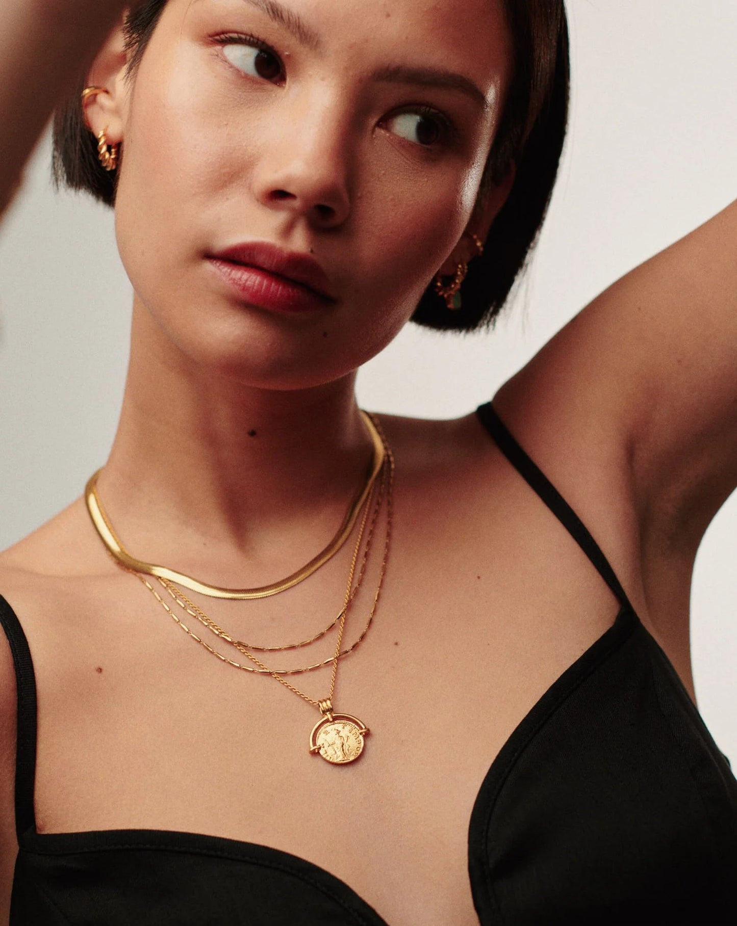Flat Snake Chain Necklace Vermeil Gold