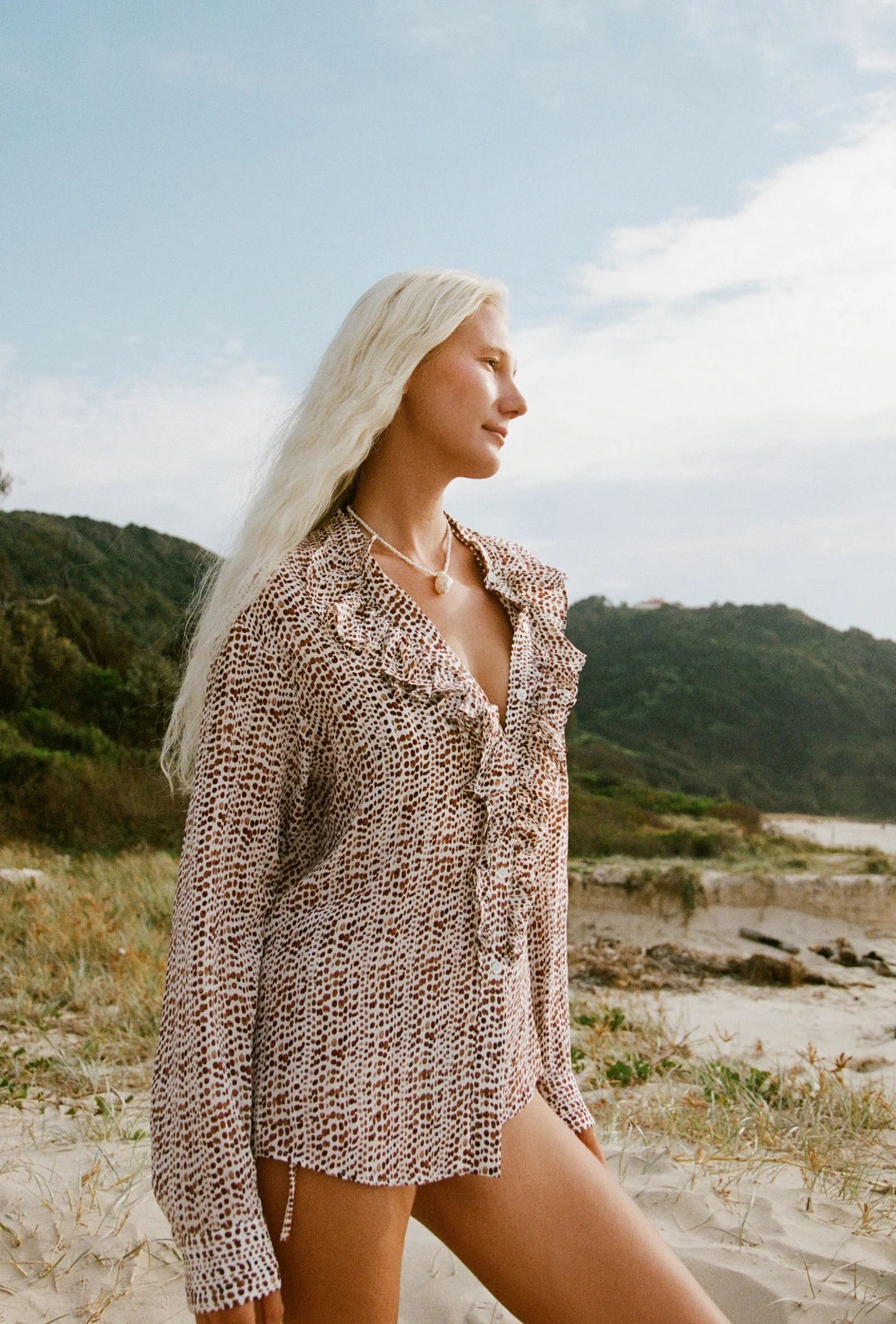 For the Frill Of It Shirt Polka Dot Shell