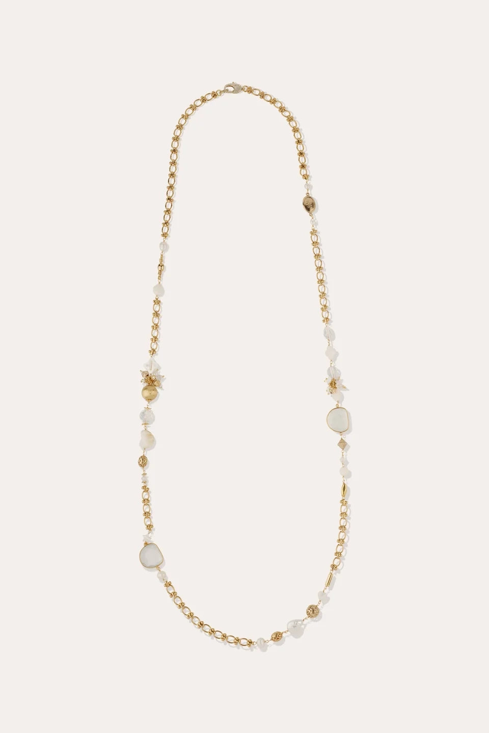 Gas Bijoux Victorian Long Necklace White Mother of Pearl