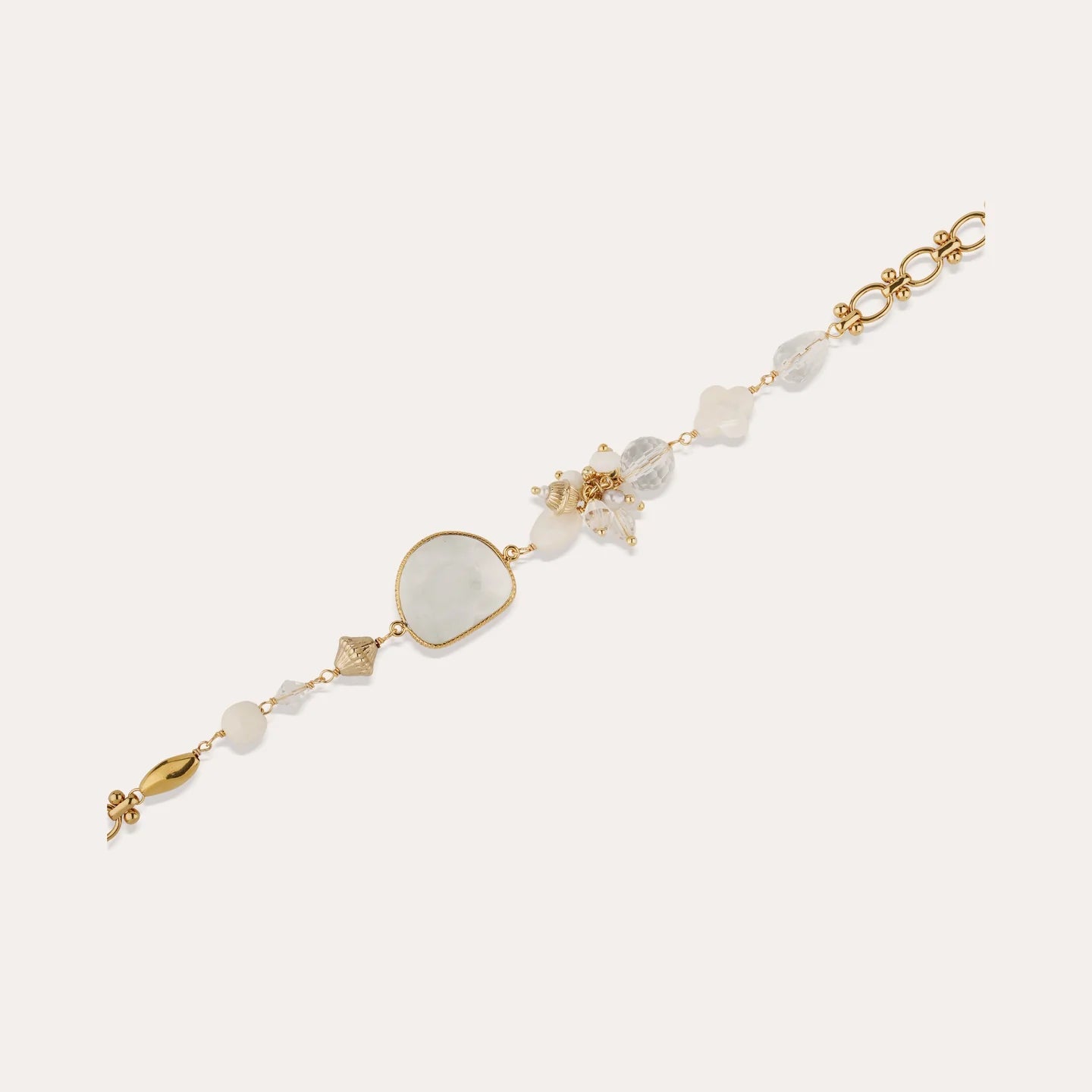 Gas Bijoux Victorian Long Necklace White Mother of Pearl