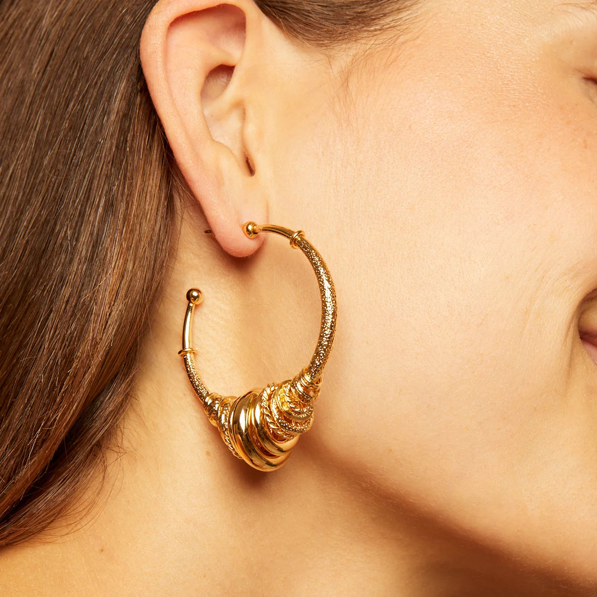 Gas Bijoux Maranzana Hoop Earrings Mix Metals