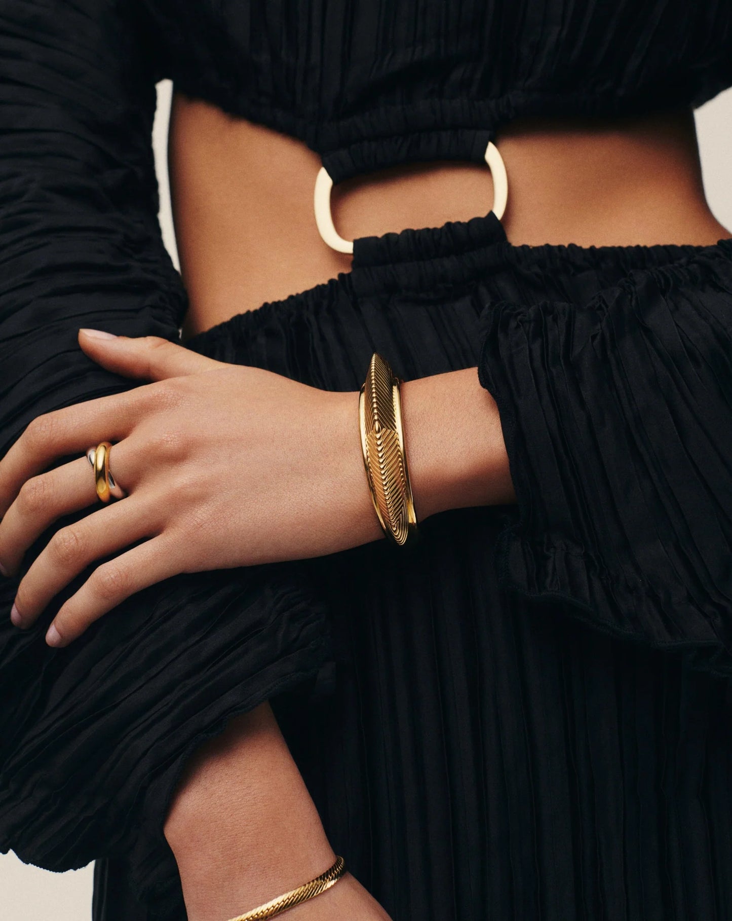 Hera Dome Ridge Statement Cuff Bracelet