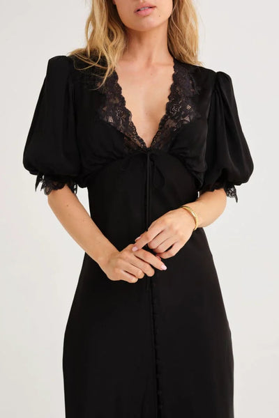 Rumored Honey Duster Maxi Dress Black