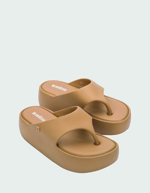 Melissa Free Platform Thong Dark Beige