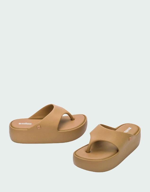 Melissa Free Platform Thong Dark Beige