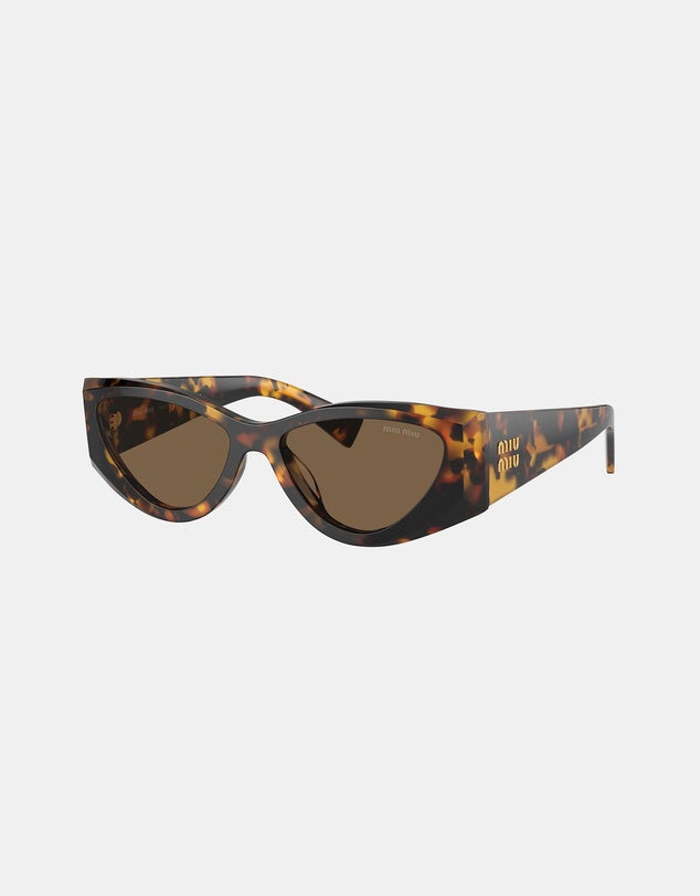 Miu Miu Oval Rectangular Sunglasses Tortoise 0MU 06YS