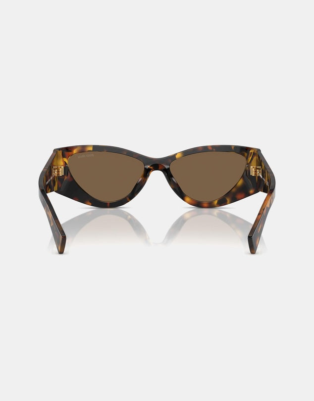 Miu Miu Oval Rectangular Sunglasses Tortoise 0MU 06YS