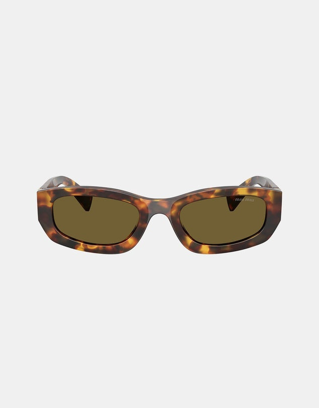 Miu Miu Rectangular Sunglasses Havana 0MU B04S